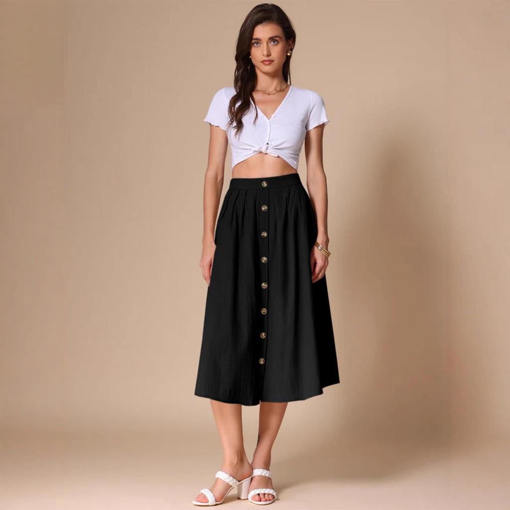 High-Waisted Versatile Summer Long Skirt – Casual and Elegant