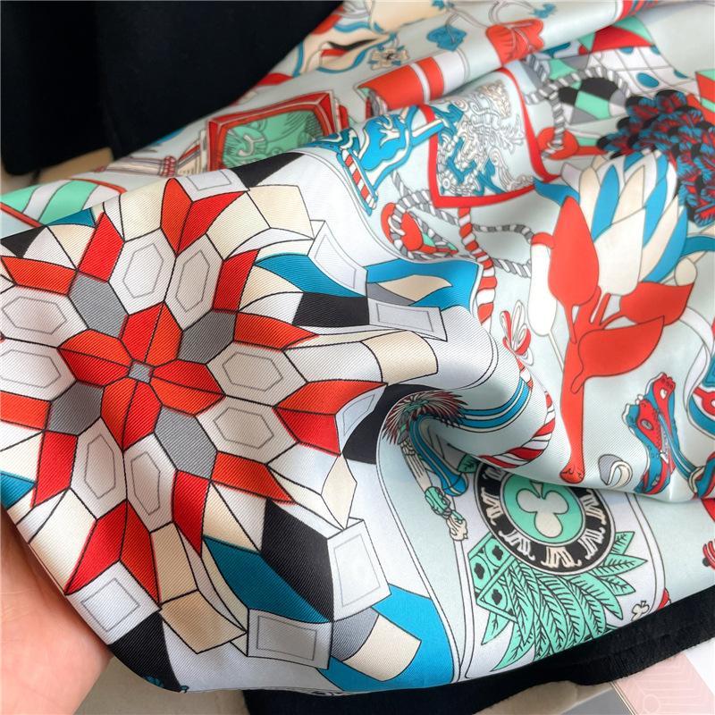 Head Scarf for Women Like Silk Satin Scarf for Hair Wrapping at Night Bandana Square Scarf for Sleeping, Size is 90x90cm