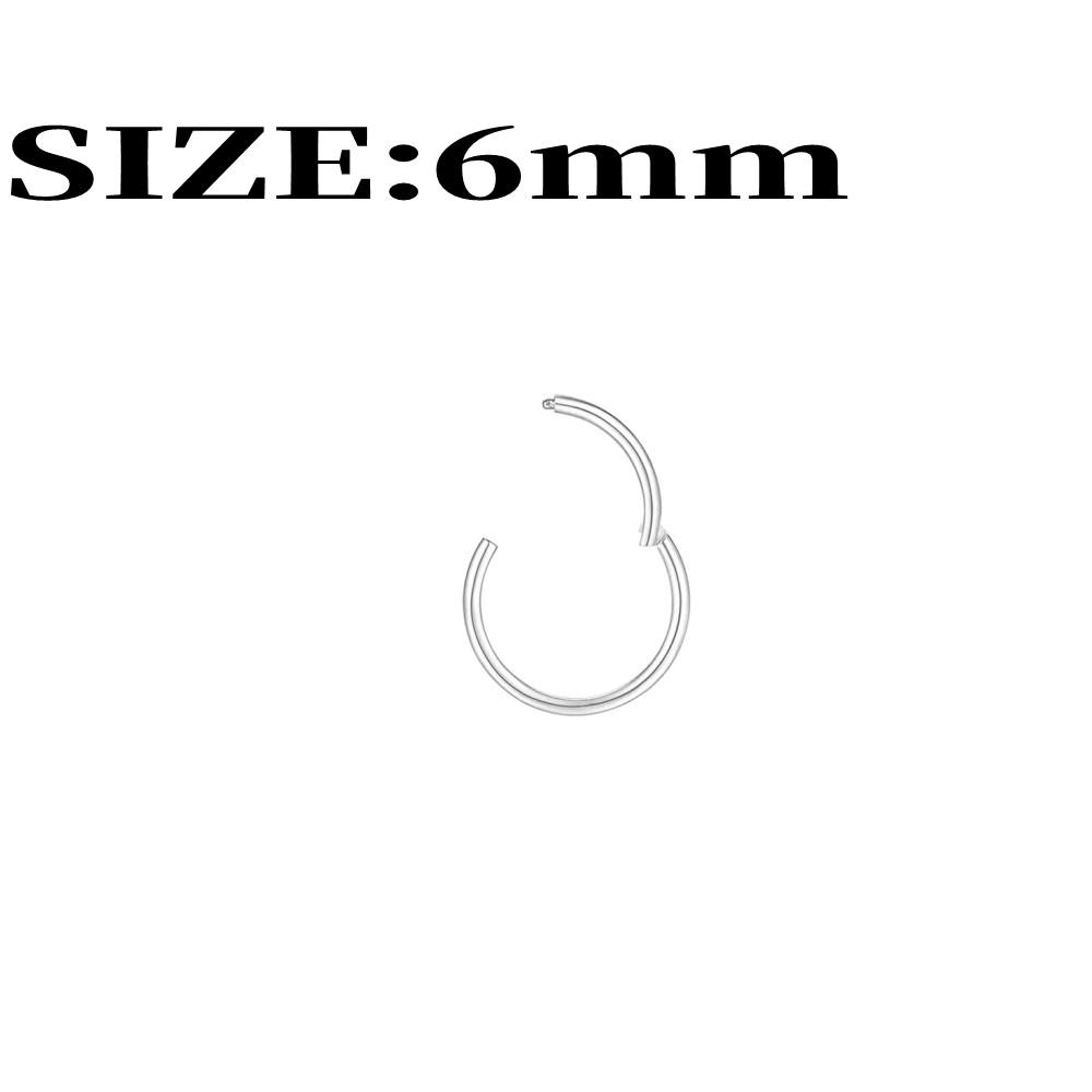 316L Surgical Stainless Steel Nose Hoops Hinged Clicker Septum Rings for Nose Cartilage Body Piercing Jewelry