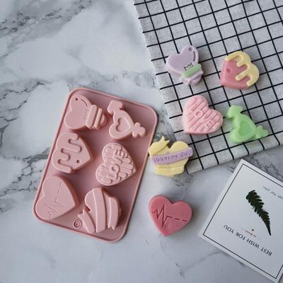 Herzform DIY Kuchenform Silikon 6 Mulden Valentinstag Süßigkeitenform zum Backen