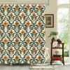 1pz Tenda da Doccia Floreale Boho Vintage - Design Astratto Moderno di Metà Secolo, Tessuto in Poliestere Resistente con Occhielli Superiori e Ganci