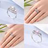 copper Rings Pink Bow Heart Love Ring Star Shape Moon Ring for Women Girl Engagement Weddling Party Jewellery Anniversary