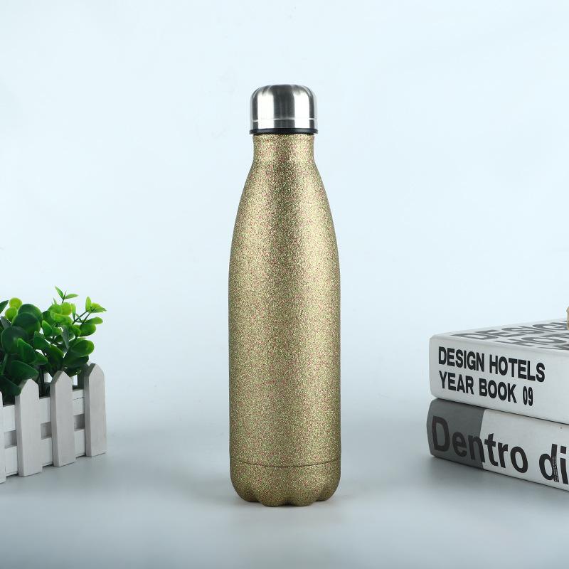 Steel Sports Bottle Glitter Paint Coke Bottle Thermos Flask Drinking Cup Supports One Piece Printing Durable Durable Useful