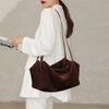 Autumn and Winter Leather Large Capacity Single Shoulder Pillow Bag Suede Armpit Cowhide Commuting High-end Women's Tote Bag