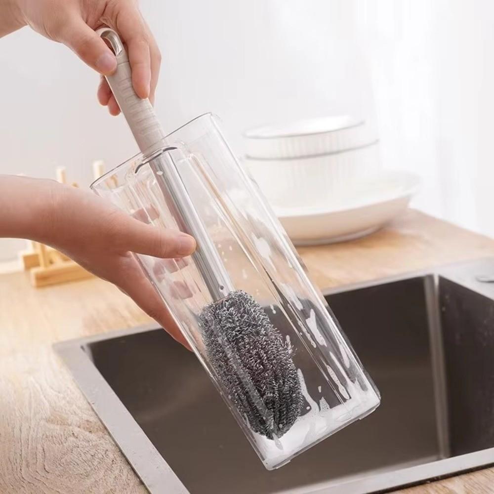 New Portable Steel Wool Cleaning Brush No Shedding Durable Toilet Brushss Multi-functional Cleaning Tool