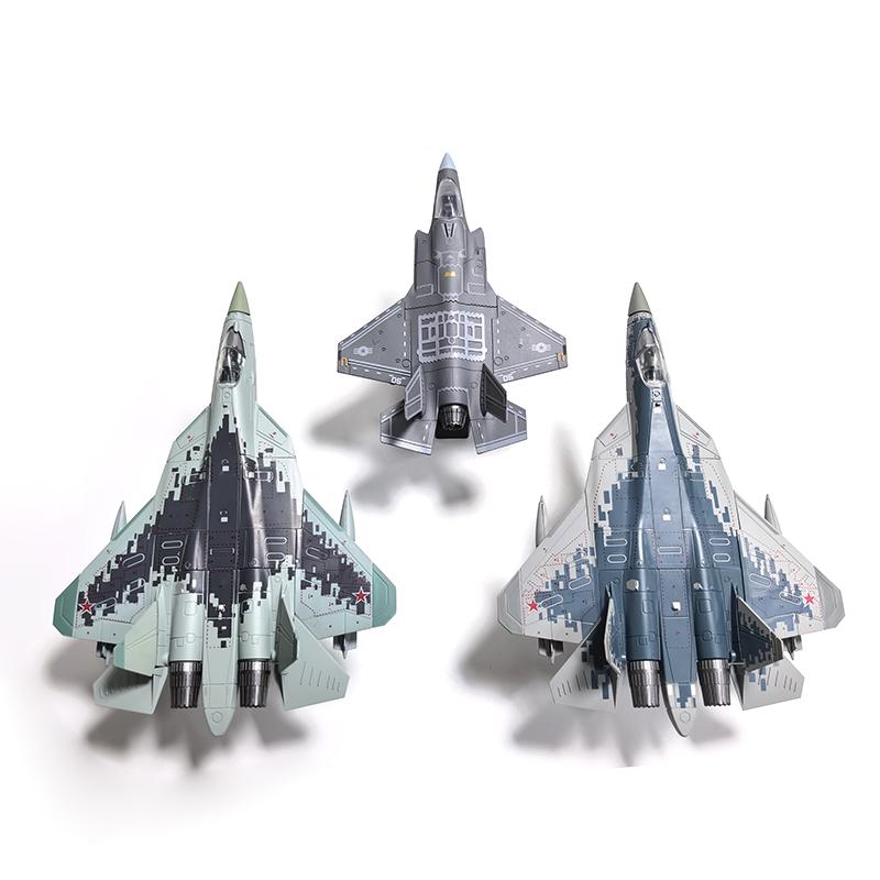 Avion de luptă SU-57S 1/72 Plastic de asamblat Model de avion militar Plasare acasă Colecție decorativă Cadou creativ (inclusiv baza