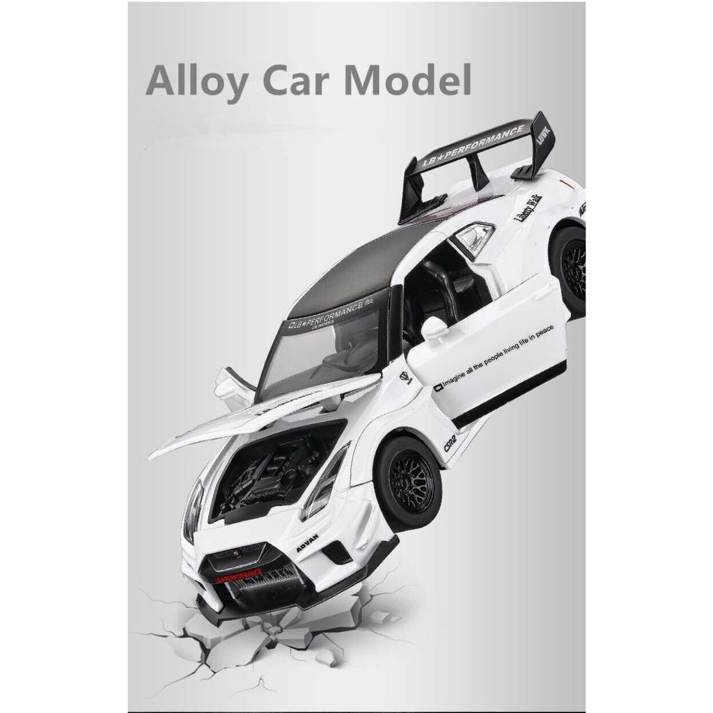1/32 Skyline Ares Nissan GTR CSR2 Alloy Sports Car Model Diecast Metal Toy Gift