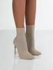 Maogu High Heels Stiletto Winter Fashion Stretch Fabric Boot Luxury Shoes Plus Size 42 43 2024 Autumn Women Beige Sock Boots