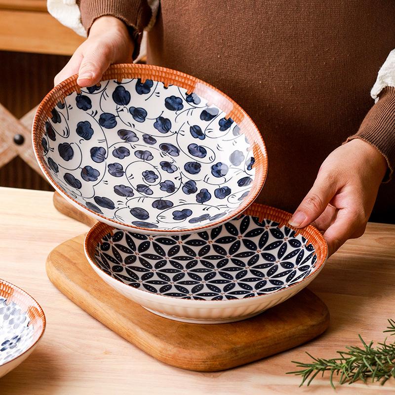 Retro Ceramics Dishes and Plates Fired At High Temperatures Are Suitable for Microwave Ovens and Dishwashers