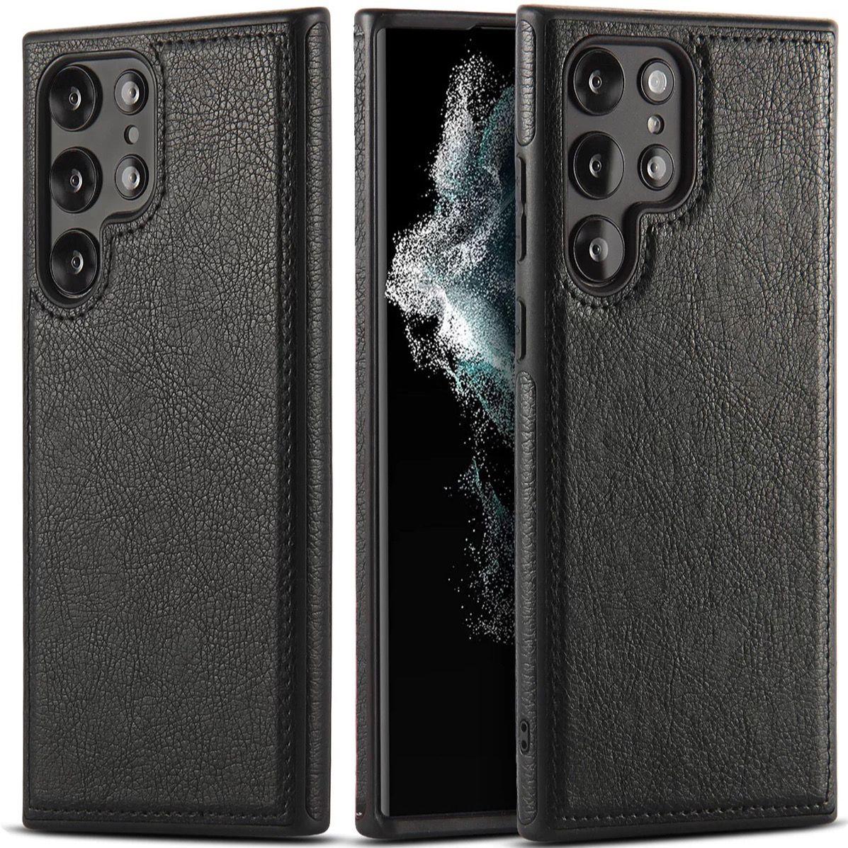 

Retro Leather Phone Case for Samsung S26 Ultra - Durable Shockproof Large Cutouts Business Style Full Cover on Samsung S26/S25/S24/S23/S22/Ultra/Plus S22