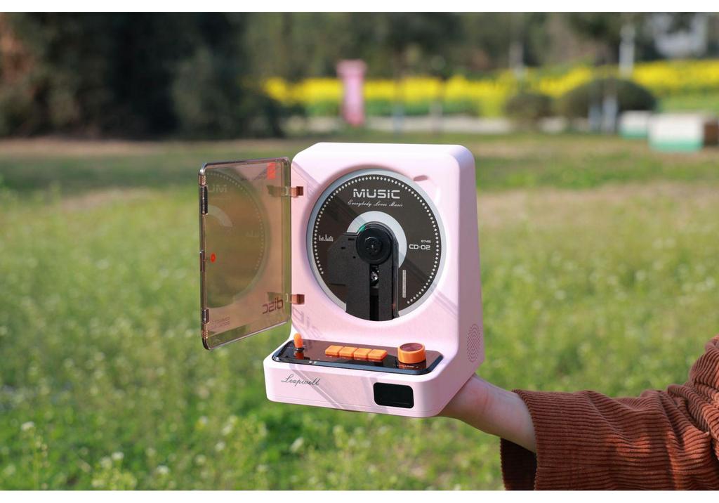 Retro Bluetooth Rechargeable Portable CD Player - Vinyl Disc Music Themed Custom Gift