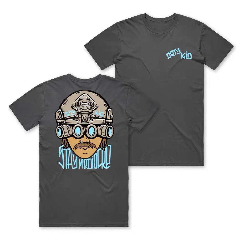 

Hardman Club Bad Kid Series Man with A Bearded Head and Tactical Helmet Roundneck ShortSleeved Tshirt S