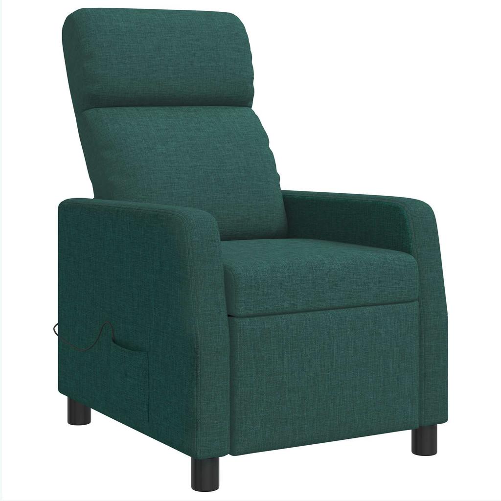 Massage Recliner Dark Green Fabric