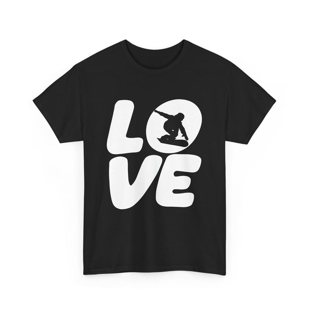 

Love Snowboarding Shirt, Snowboarder Silhouette Winter Sports Lovers T-shirt 3XL