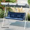 Outdoor Seat Cushions Back Cushion with 2 Pillows, Water Repellent Seat Pads for 3-Seater Chair, Dark Blue