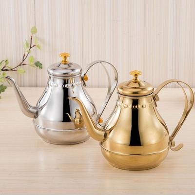 New Arrival Teapot Sliver Gold Stainless Steel Gooseneck Pour Coffee Tea Kettle Filter Strainer Pot Environmental Drop Shipping