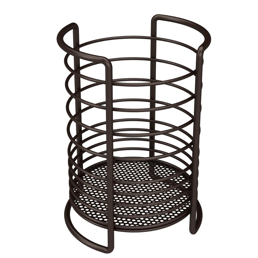 Round Kitchen Utensil Holders Draining Hole Base Tabletop Cutlery Drainer Desktop Organization