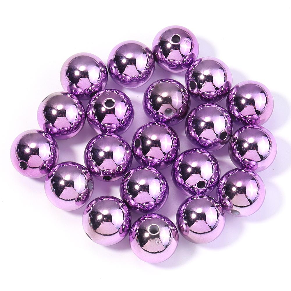 20pcs/lot UV Acrylic Beads Christmas Acrylic Beads Round Loose Spacer Beads For Jewelry Making DIY Bracelet Necklace Accessories