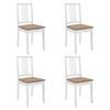 Day and Night - Day and Night Dining Chairs with Cushions 4 Units White Solid Wood