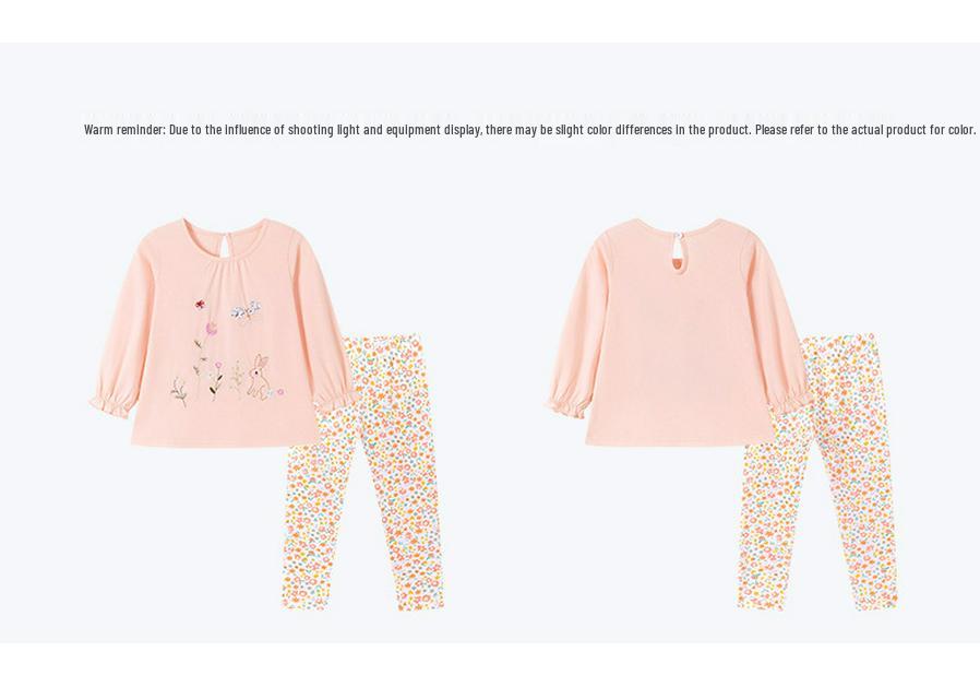Little Maven European-Style Autumn Girls' Cartoon Bunny Floral Outfit