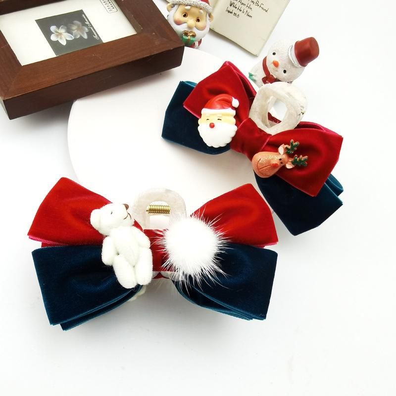 

Festive Velvet Teddy & Reindeer Hair Clip Teddy Bear Fuzzy Claw Clip