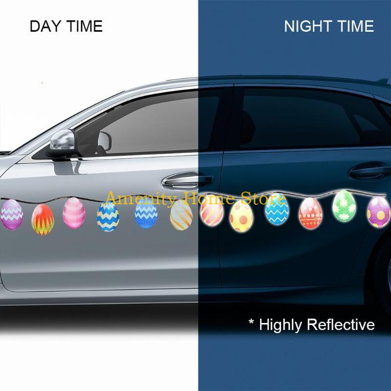 

F26C 1 Set Easter Reflective Magnet Car Decorations Easter Eggs Automotive Stickers for Refrigerator CN