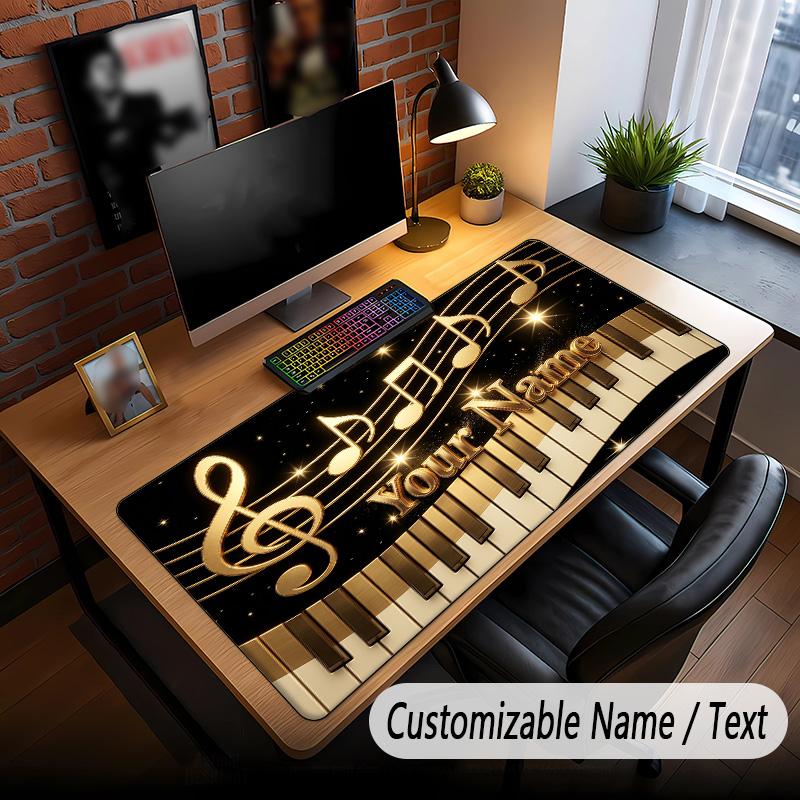 Music General Theme Custom Mouse Pad Personalized With Name Text Customized Desk Mat For Office Home Decor