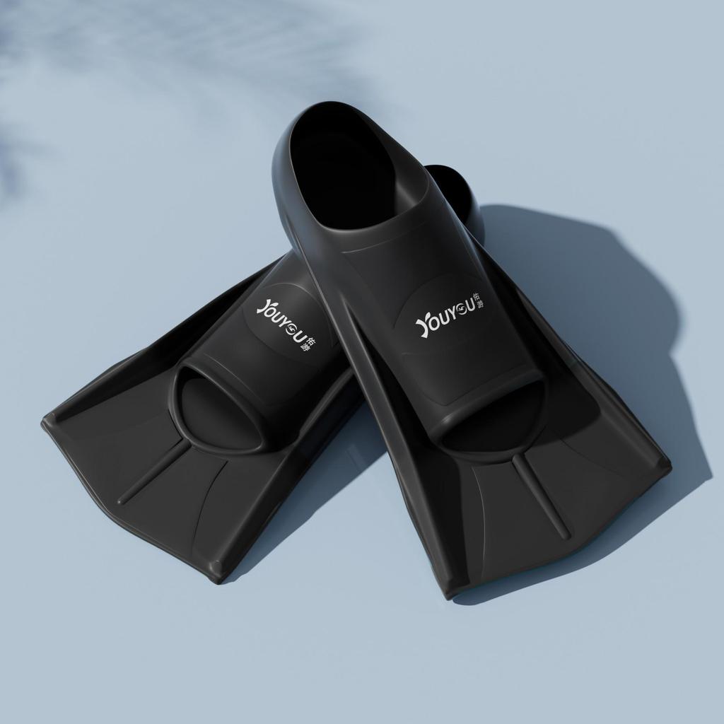 Women's and Children's Professional Short Swim Fins for Freestyle, Breaststroke, Snorkeling, and Diving