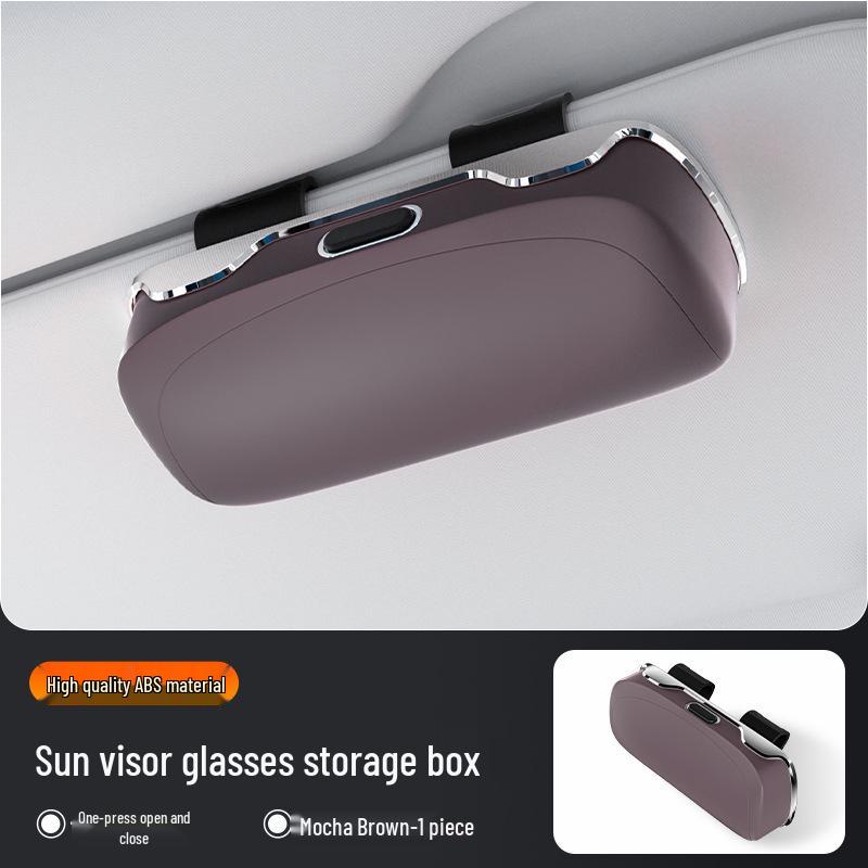 

Car Sun Visor Glasses and Card Holder with Clip коричневий