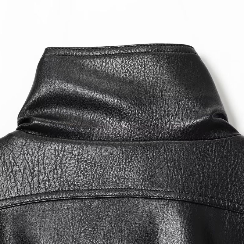 Kaslead New Women clothes Western Style Fashion Turtleneck Imitation Leather Bomber jacket Outerwear 6318250
