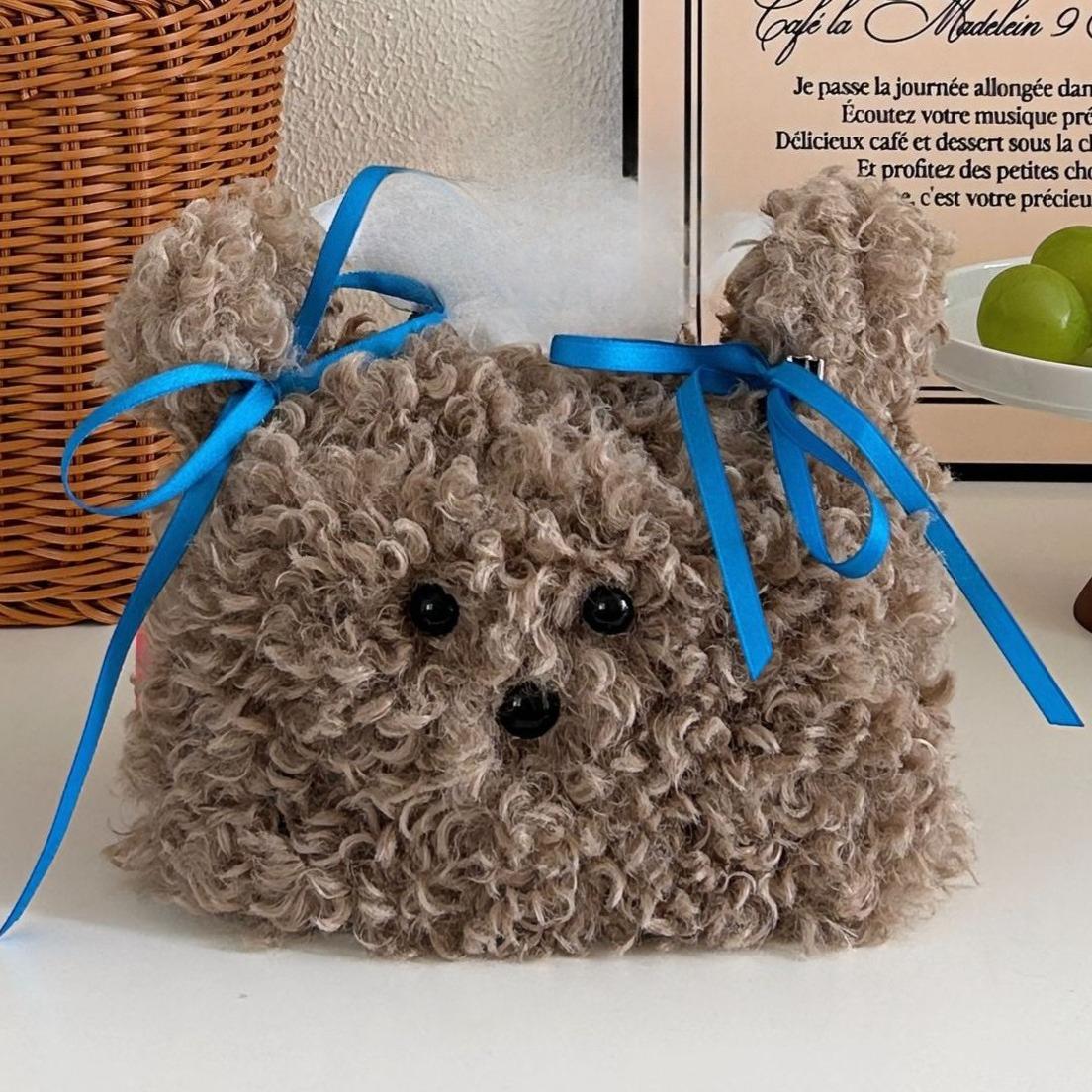 

1PC Cute Tissue Cover Car Tissue Box Pumping Tissue Bag Household Living Room Storage Supplies Home Decoration Products коричневий