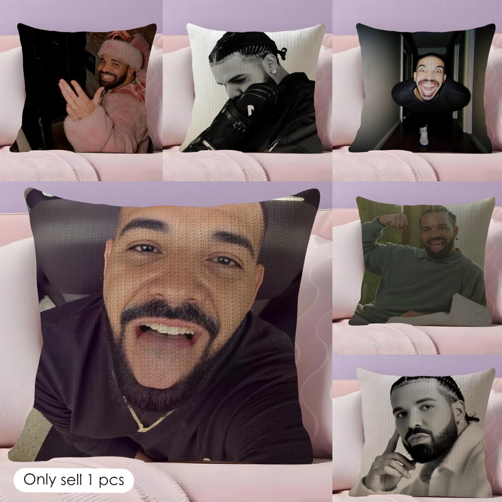 Aubrey Drake Graham Cushion Cover Natural Linen Double Sided Print Throw Pillow Case for Sofa Couch Home Decor