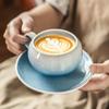 Coffee Cup Cup Saucer High Value Blue Gradual Change Latte Cup Ceramic Cup Set Household Mug Water Cup Breakfast Cup