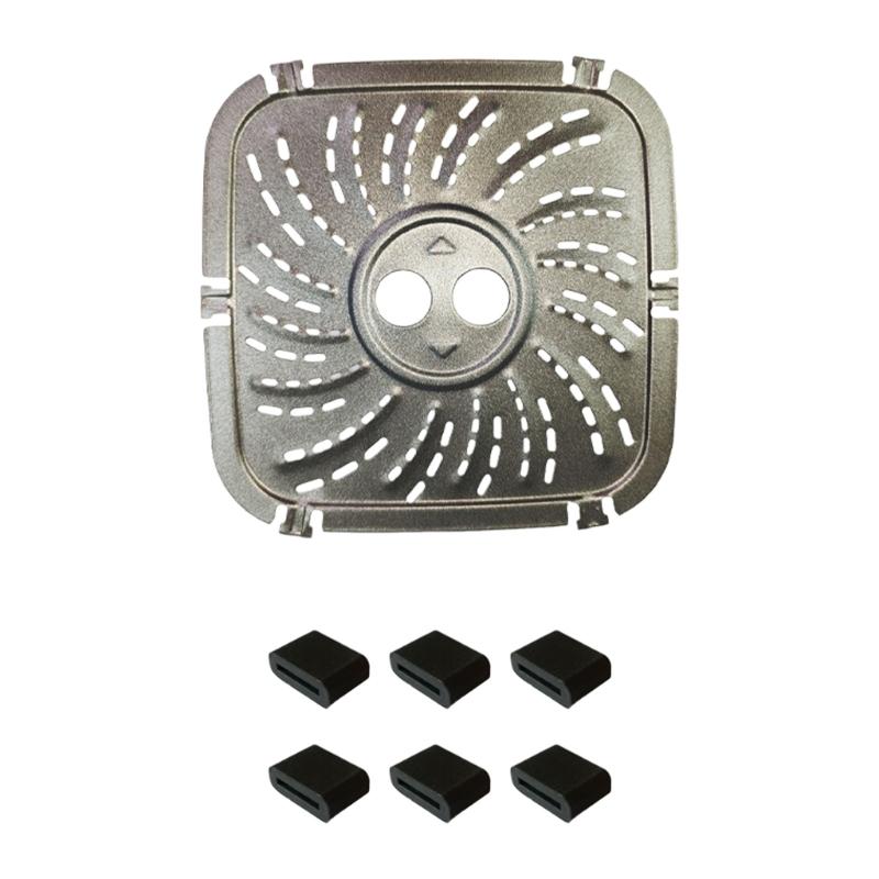 

Metal Air Fryers Cooking Mats Square Grilling Mats Carbon Steel Air Fryers Pad Air Fryers Plate Suitable for Baking 19.5 by 19.5cm