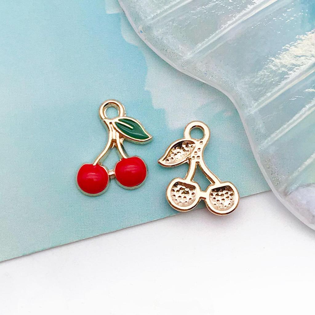 Ciondoli Gioiello Ciliegie Rosse Tridimensionali: Ciondolo Frutta in Lega per Braccialetti, Collane, Orecchini e Altro