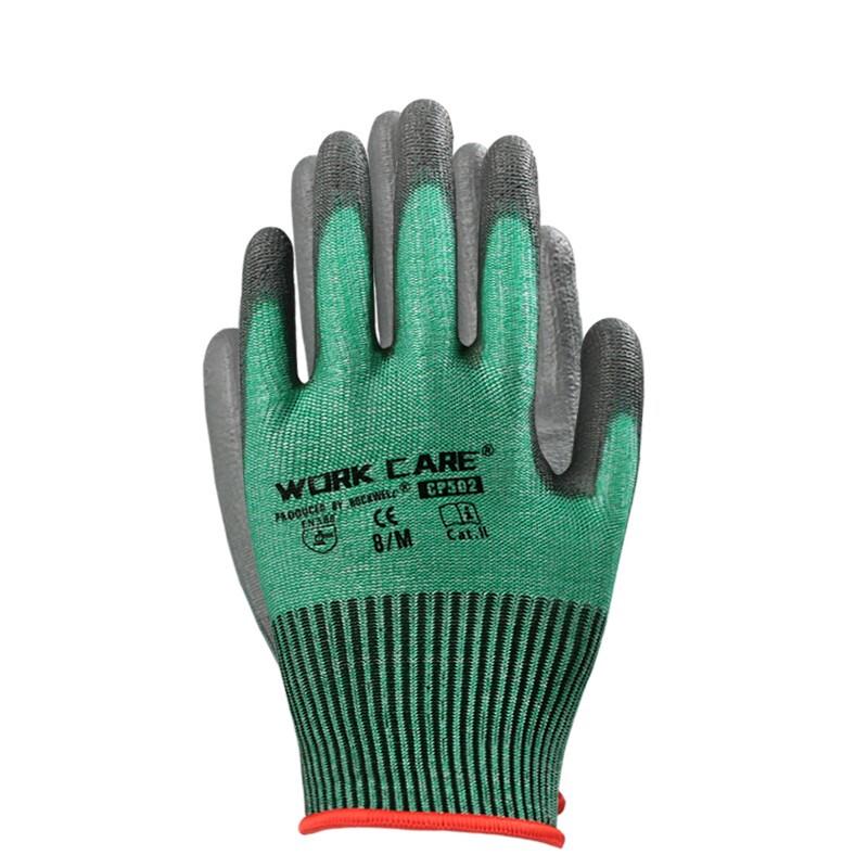 WORK CARE Level 5 Wear-Resistant PU Coated Work Gloves L