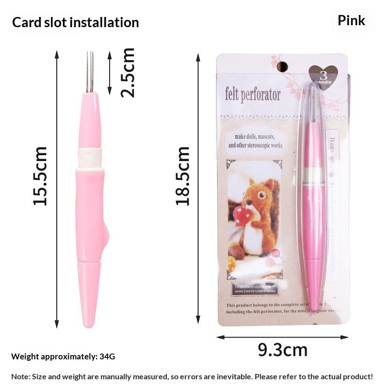 

Needle Pen Wool Felt DIY Tool with 7 Replace Needles Creative Felting Art for Handmade Home Crafting розовый