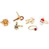 Happy New Year Lovely Santa Ornaments Charming 6pcs/set Women Ring Christmas Jewelry Cartoon Elk