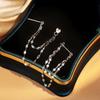 925 Silver Double Layered Tassel Earrings, Long Sparkling Chain Earrings, Exquisite And Fashionable Jewelry