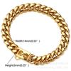 14mm Gold-Plated Stainless Steel Dog Collar Chain Hip Hop Style Pet Necklace Large Dogs