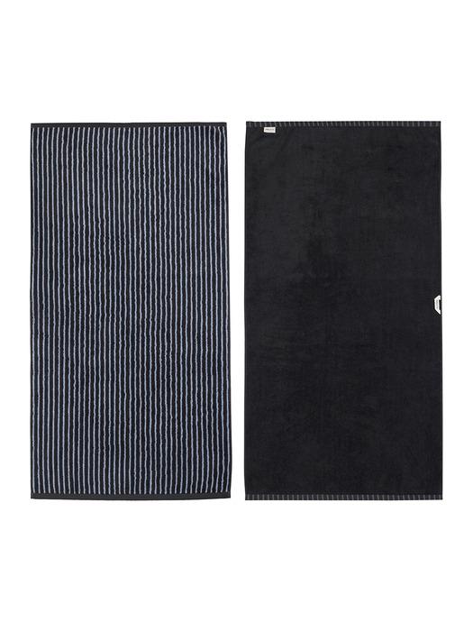 Nau Orchid Stripe Beach Towel Dark Gray
