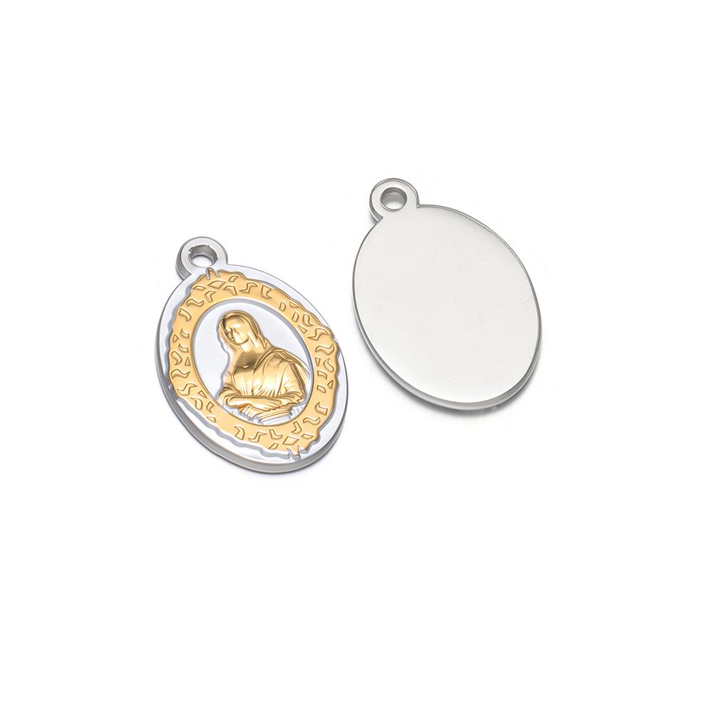 

3pcs Stainless Steel Virgin Mary Character Tag Charms DIY Necklace Pendants Findings Bracelet Component Jewelry Making Supplies
