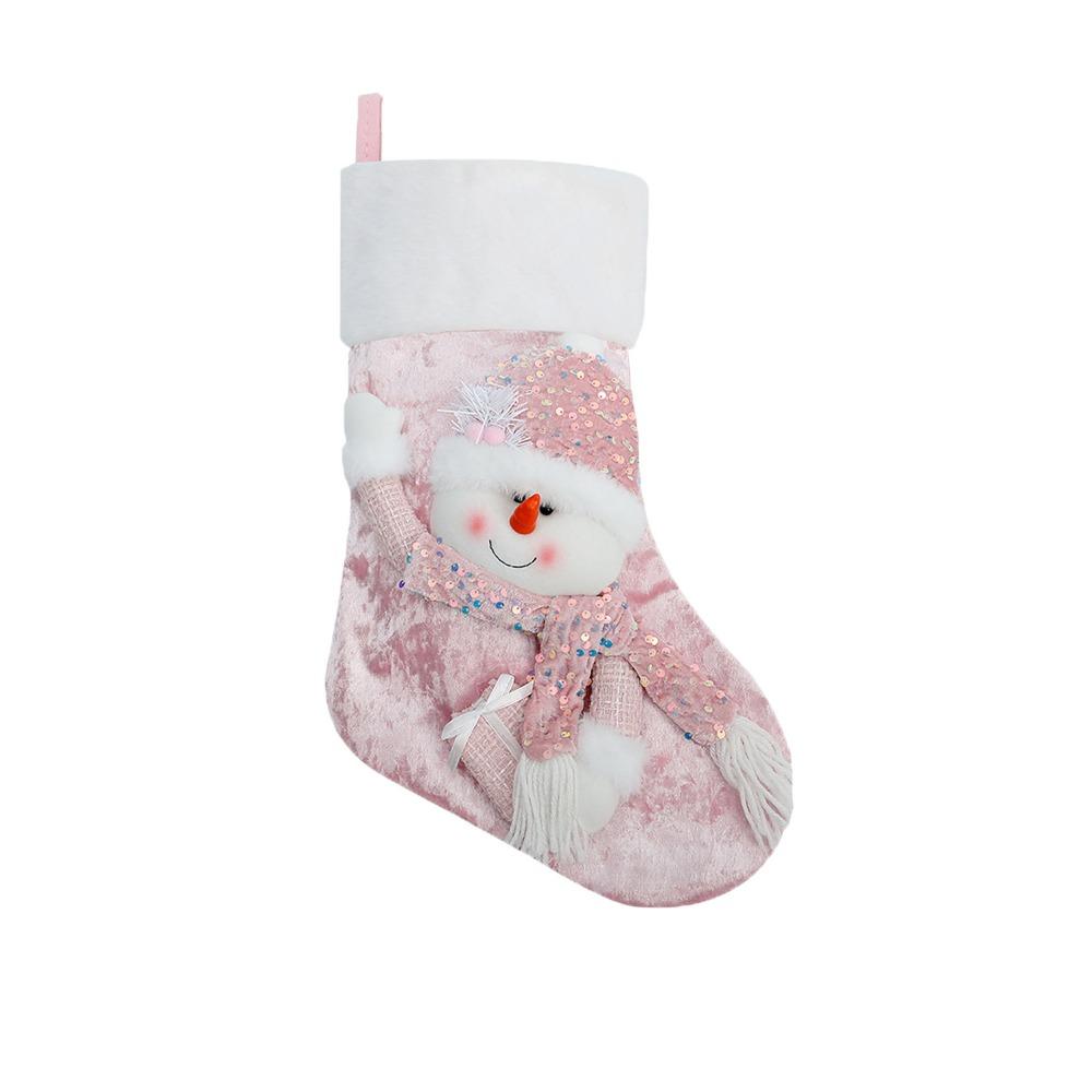 

3D Christmas Gift Bag With Sequins Christmas Tree Ornaments Christmas Stockings Fireplace Style D