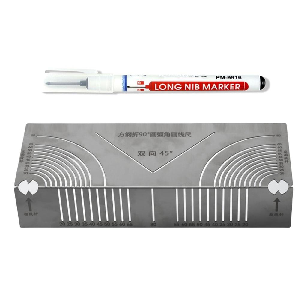 Adjustable Angle & Arc Marking Tool Dual-Purpose Metal Scriber for Metalworking Welding Engineering and Construction