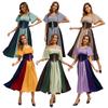 European and American New Products Medieval Retro Contrasting Color Splicing Lace-up Waist Swing Skirt Masquerade Ball Dress Dress Dress