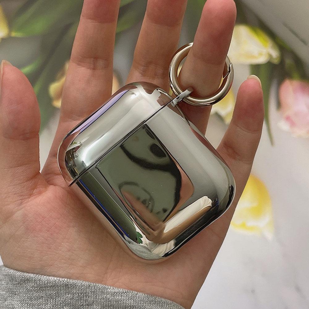 Verzilverde Zachte TPU Hoesje Voor AirPods 4 3 Pro 2 1 Spiegel Plating Oortelefoon Beschermhoes Accessoires For AirPods 3