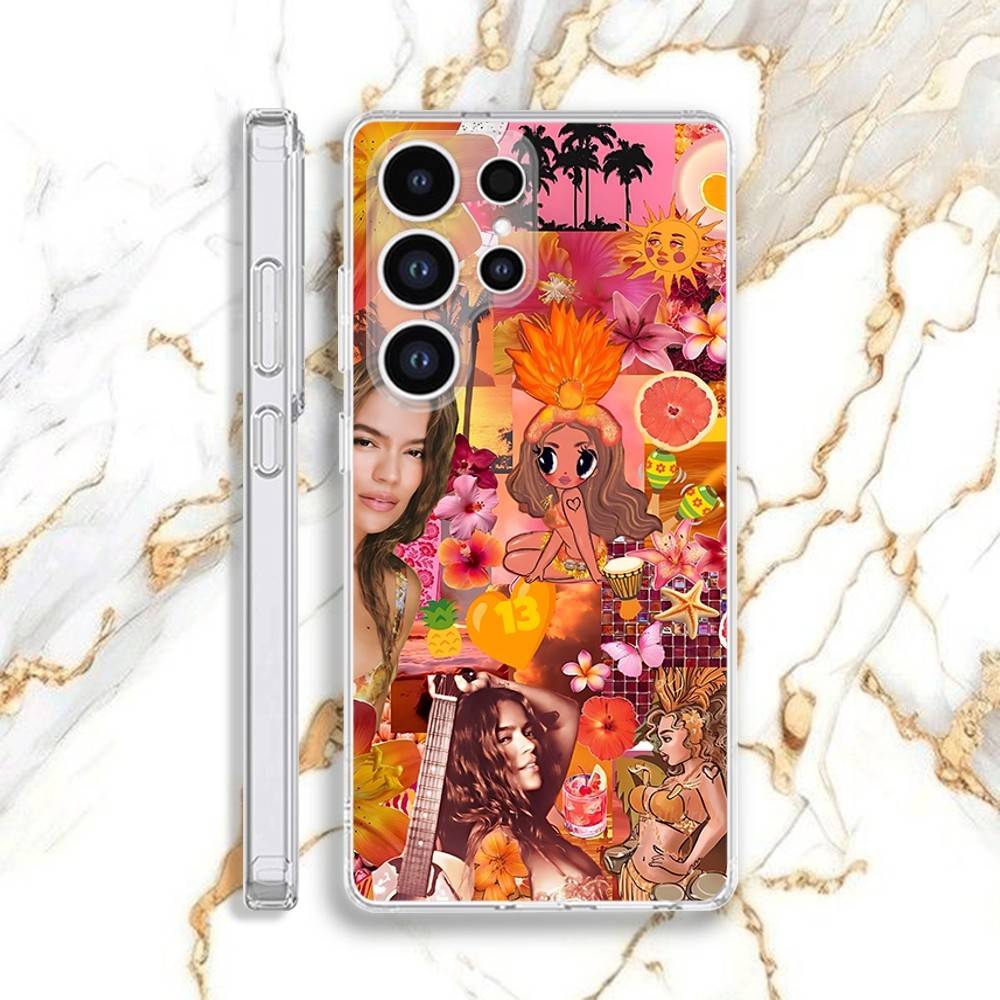 Tropicoqueta Phone Case For Samsung S30,23,21,22,20, FE lite,S10,9,8,7 PIus Note20ultra Soft Transparent K-Karol G Case