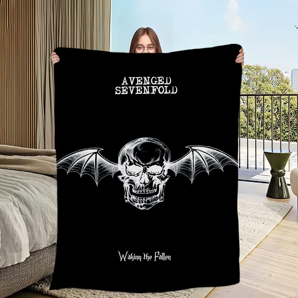 Blanket Flannel Warm Comfort Soft Avenged Sevenfold Plush Rock for Sofa Band Living Room Office Bedroom Travel