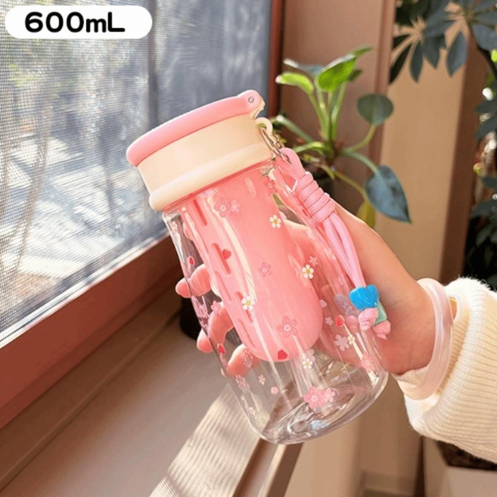 Plastic Water Bottle Transparent Kids Water Cup Cartoon Drinking Bottle