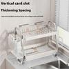 Kitchen Dish Drying Rack 2/3 Tiers Kitchen Utensils Storage Rack Bowls Knife Fork Pot Holder Dinnerware Storage Rack